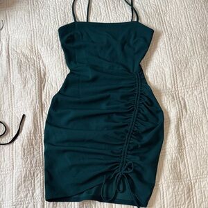 Windsor Dark Green Ruched Mini Dress